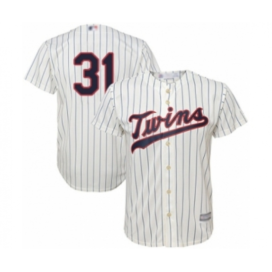 Men's Minnesota Twins 31 Devin Smeltzer Replica Cream Alternate Cool Base Baseball Player Jersey