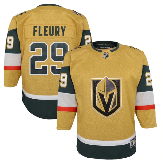 Youth Vegas Golden Knights 29 Marc-Andre Fleury Gold 2020-21 Alternate Premier Player Jersey