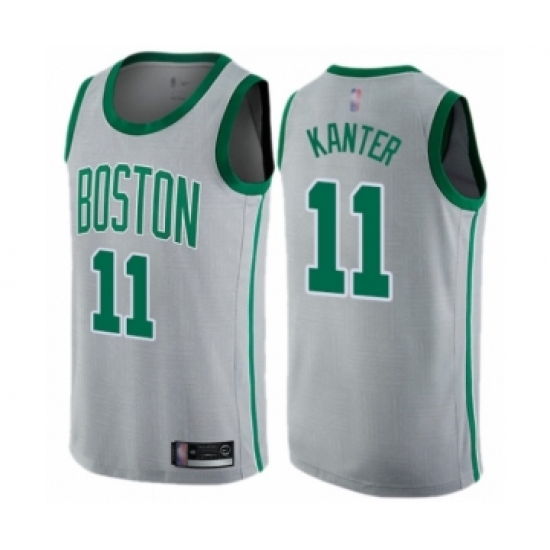 Women's Boston Celtics 11 Enes Kanter Swingman Gray Basketball Jersey - City Edition