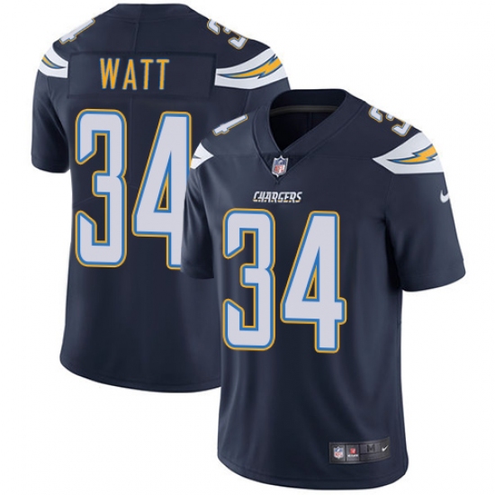 Men's Nike Los Angeles Chargers 34 Derek Watt Navy Blue Team Color Vapor Untouchable Limited Player NFL Jersey