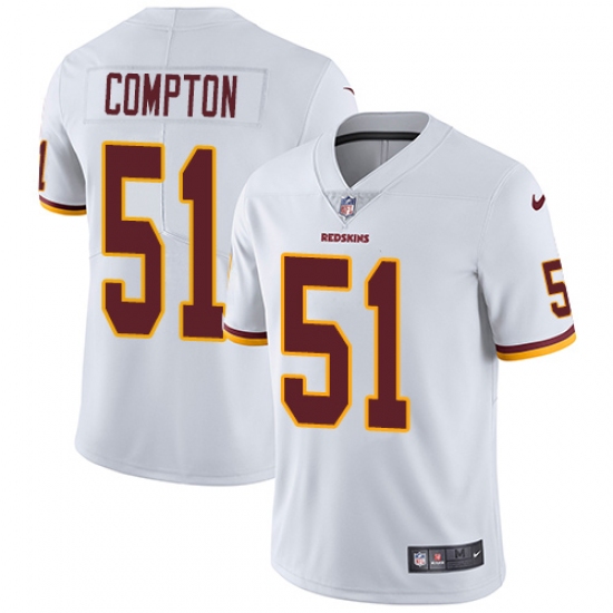 Men's Nike Washington Redskins 51 Will Compton White Vapor Untouchable Limited Player NFL Jersey