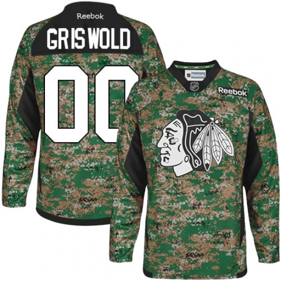 Men's Reebok Chicago Blackhawks 00 Clark Griswold Premier Camo Veterans Day Practice NHL Jersey