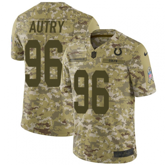 Men's Nike Indianapolis Colts 96 Denico Autry Limited Camo 2018 Salute to Service NFL Jersey