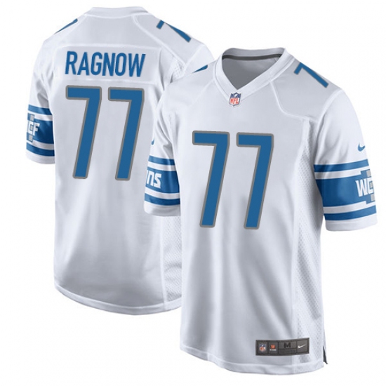 Men's Nike Detroit Lions 77 Frank Ragnow Game White NFL Jersey