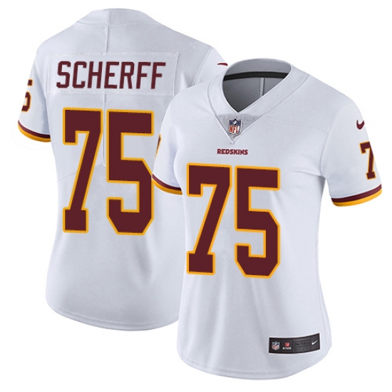 Women's Nike Washington Redskins 75 Brandon Scherff Elite White NFL Jersey