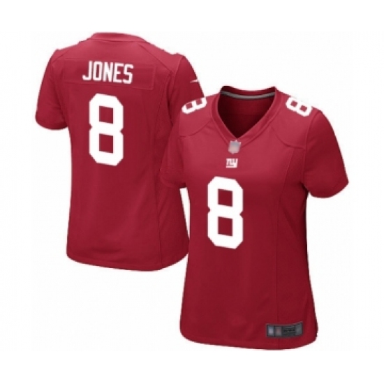 Women's New York Giants 8 Daniel Jones Game Red Alternate Football Jersey