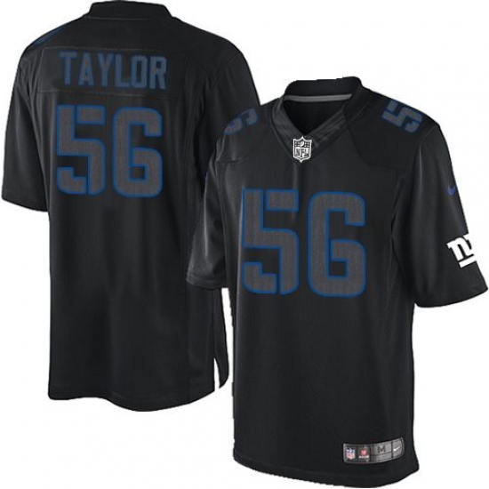 Men's Nike New York Giants 56 Lawrence Taylor Limited Black Impact NFL Jersey