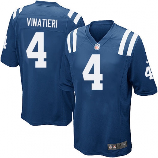 Men's Nike Indianapolis Colts 4 Adam Vinatieri Game Royal Blue Team Color NFL Jersey