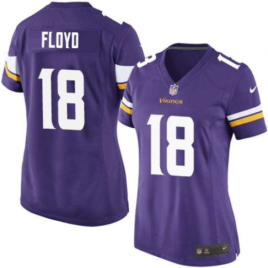 Women's Nike Minnesota Vikings 18 Michael Floyd Game Purple Team Color NFL Jersey