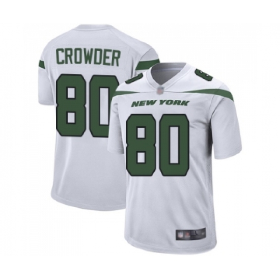 Men's New York Jets 80 Jamison Crowder Game White Football Jersey