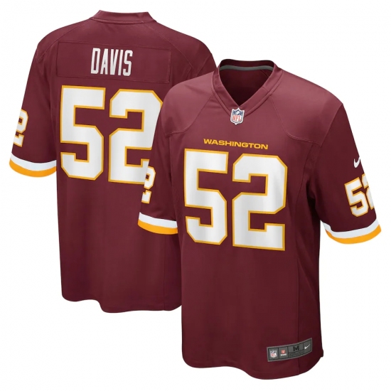 Men's Washington Football Team 52 Jamin Davis Nike Burgundy 2021 NFL Draft First Round Pick Game Jersey