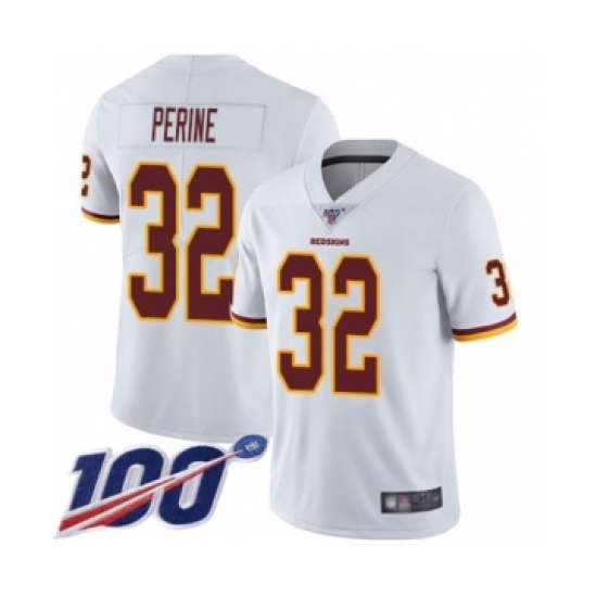 Youth Washington Redskins 32 Samaje Perine White Vapor Untouchable Limited Player 100th Season Football Jersey