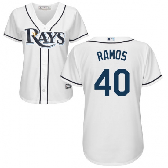 Women's Majestic Tampa Bay Rays 40 Wilson Ramos Replica White Home Cool Base MLB Jersey