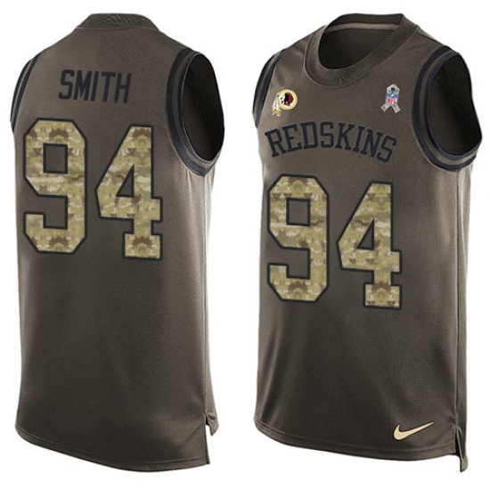 Men's Nike Washington Redskins 94 Preston Smith Limited Green Salute to Service Tank Top NFL Jersey