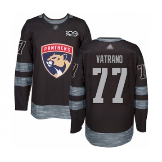 Men's Florida Panthers 77 Frank Vatrano Authentic Black 1917-2017 100th Anniversary Hockey Jersey