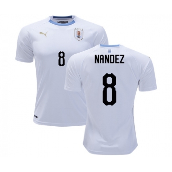 Uruguay 8 Nandez Away Soccer Country Jersey