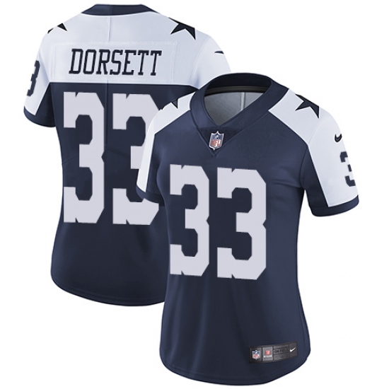 Women's Nike Dallas Cowboys 33 Tony Dorsett Elite Navy Blue Throwback Alternate NFL Jersey