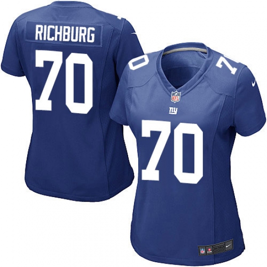 Women's Nike New York Giants 70 Weston Richburg Game Royal Blue Team Color NFL Jersey