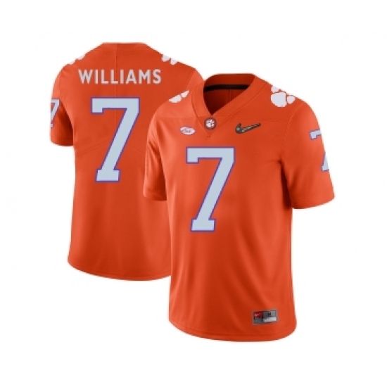 Clemson Tigers 7 Mike Williams Orange With Diamond Logo College Football Jersey