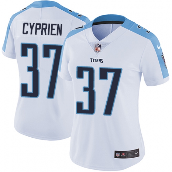 Women's Nike Tennessee Titans 37 Johnathan Cyprien Elite White NFL Jersey