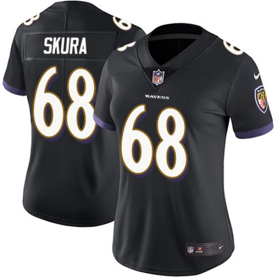 Women's Nike Baltimore Ravens 68 Matt Skura Black Alternate Vapor Untouchable Limited Player NFL Jersey