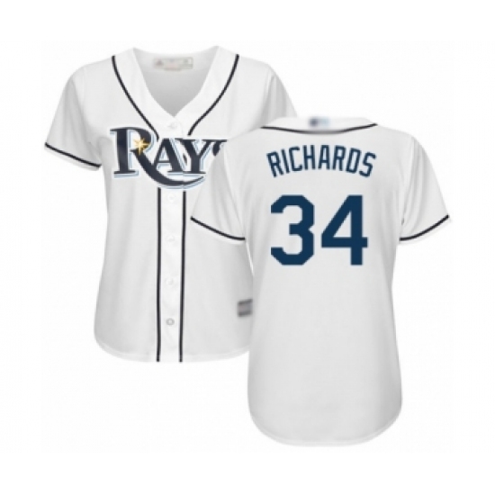 Women's Tampa Bay Rays 34 Trevor Richards Authentic White Home Cool Base Baseball Player Jersey