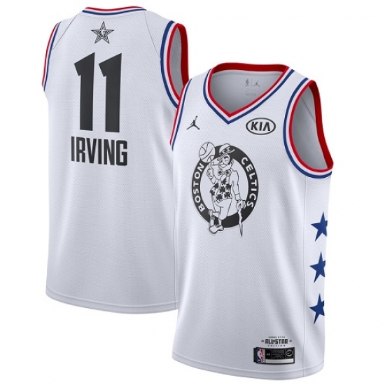 Men's Nike Boston Celtics 11 Kyrie Irving White Basketball Jordan Swingman 2019 All-Star Game Jersey