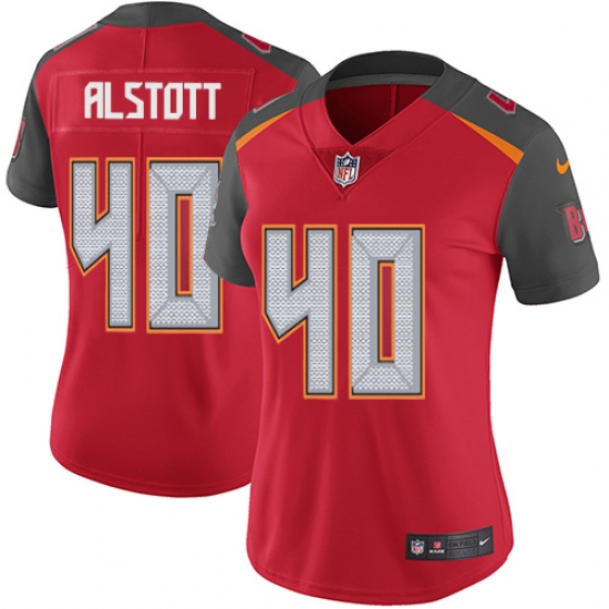 Women's Nike Tampa Bay Buccaneers 40 Mike Alstott Elite Red Team Color NFL Jersey