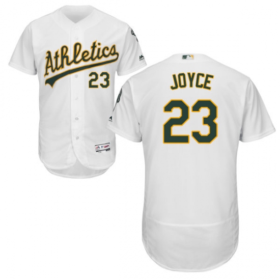 Men's Majestic Oakland Athletics 23 Matt Joyce White Flexbase Authentic Collection MLB Jersey