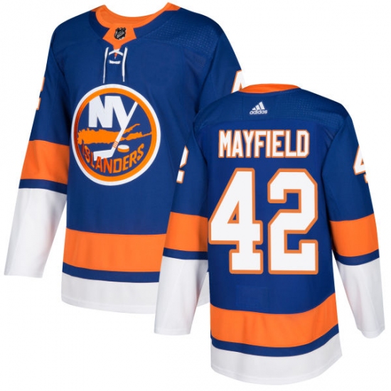 Men's Adidas New York Islanders 42 Scott Mayfield Authentic Royal Blue Home NHL Jersey