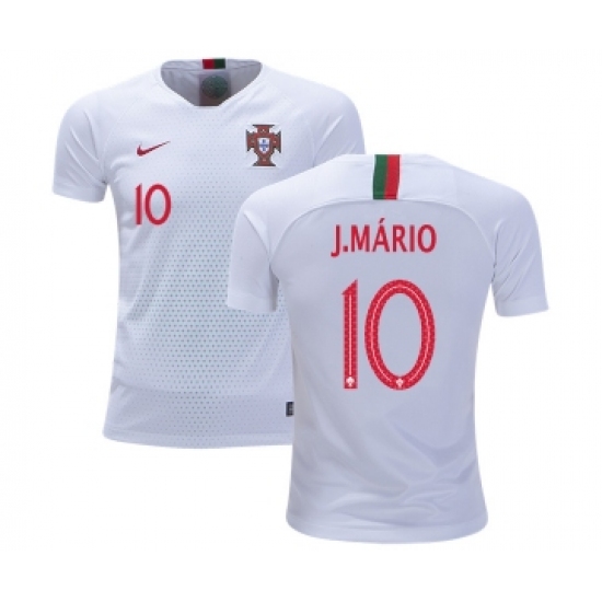 Portugal 10 J.Mario Away Kid Soccer Country Jersey