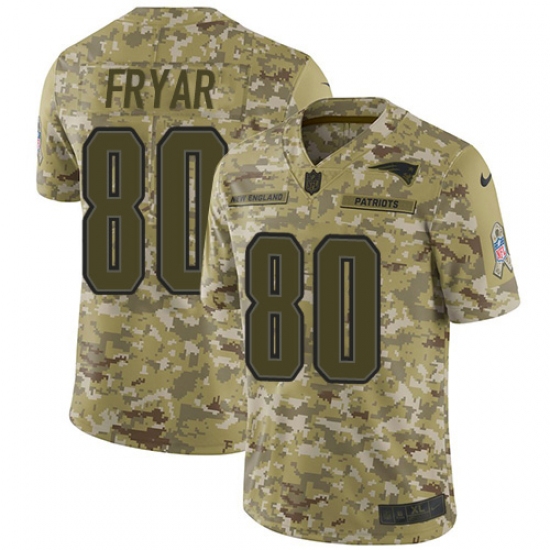 Youth Nike New England Patriots 80 Irving Fryar Limited Camo 2018 Salute to Service NFL Jersey