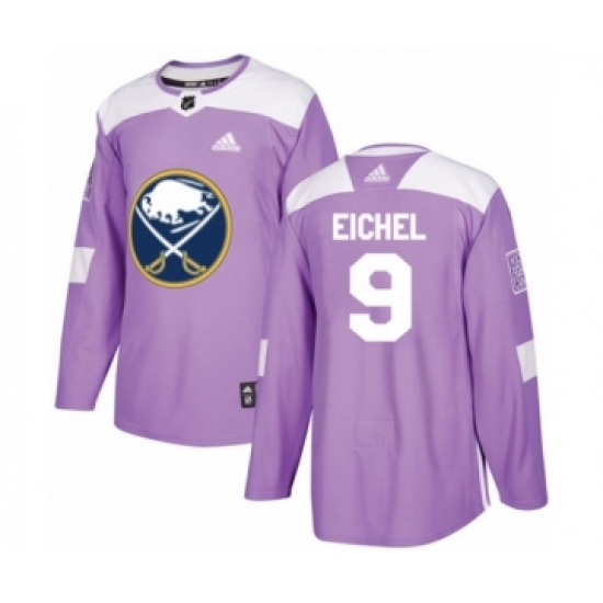 Youth Adidas Buffalo Sabres 9 Jack Eichel Authentic Purple Fights Cancer Practice NHL Jersey