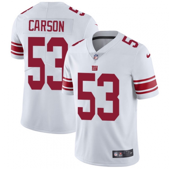 Men's Nike New York Giants 53 Harry Carson White Vapor Untouchable Limited Player NFL Jersey