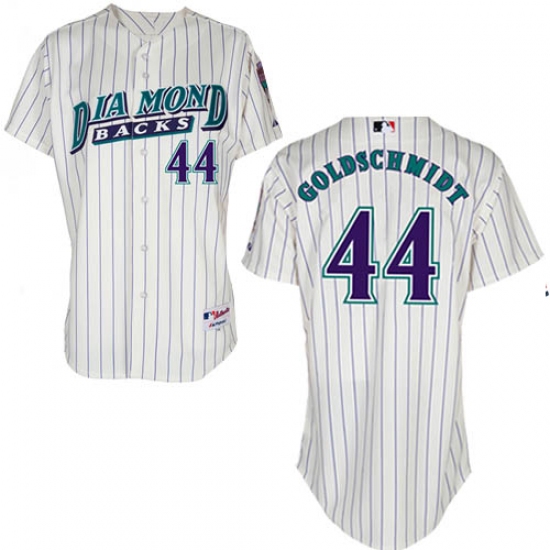 Men's Majestic Arizona Diamondbacks 44 Paul Goldschmidt Authentic White 1999 Turn Back The Clock MLB Jersey