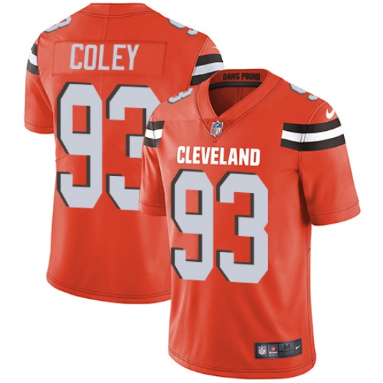 Men's Nike Cleveland Browns 93 Trevon Coley Orange Alternate Vapor Untouchable Limited Player NFL Jersey