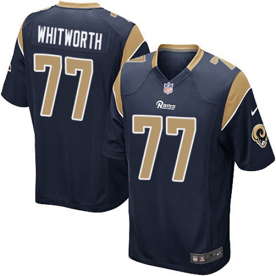 Men's Nike Los Angeles Rams 77 Andrew Whitworth Game Navy Blue Team Color NFL Jersey
