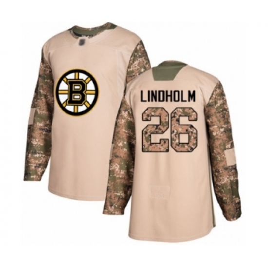 Youth Boston Bruins 26 Par Lindholm Authentic Camo Veterans Day Practice Hockey Jersey