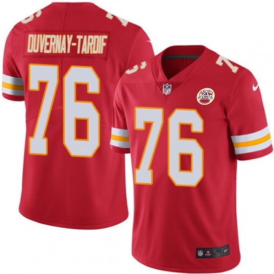 Men's Nike Kansas City Chiefs 76 Laurent Duvernay-Tardif Red Team Color Vapor Untouchable Limited Player NFL Jersey