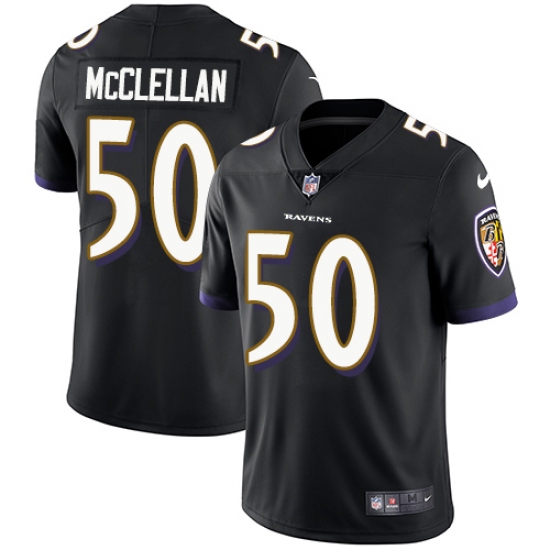 Youth Nike Baltimore Ravens 50 Albert McClellan Black Alternate Vapor Untouchable Limited Player NFL Jersey