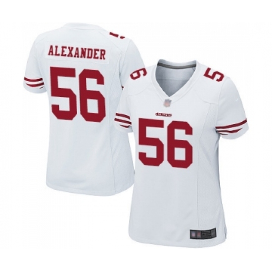 Women's San Francisco 49ers 56 Kwon Alexander Game White Football Jersey