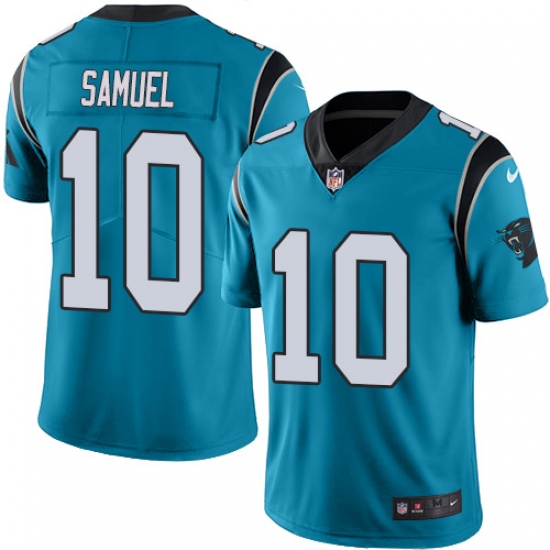 Youth Nike Carolina Panthers 10 Curtis Samuel Blue Alternate Vapor Untouchable Limited Player NFL Jersey