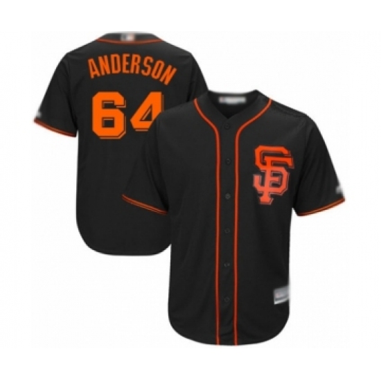 Youth San Francisco Giants 64 Shaun Anderson Authentic Black Alternate Cool Base Baseball Player Jersey