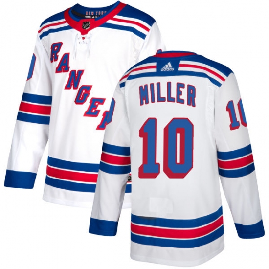 Men's Reebok New York Rangers 10 J.T. Miller Authentic White Away NHL Jersey