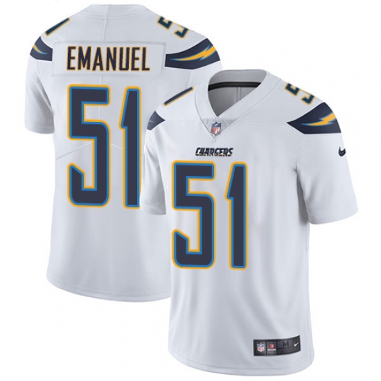 Youth Nike Los Angeles Chargers 51 Kyle Emanuel White Vapor Untouchable Limited Player NFL Jersey
