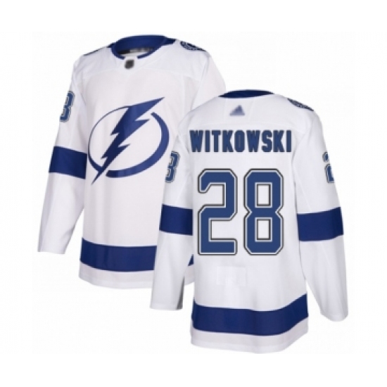 Youth Tampa Bay Lightning 28 Luke Witkowski Authentic White Away Hockey Jersey