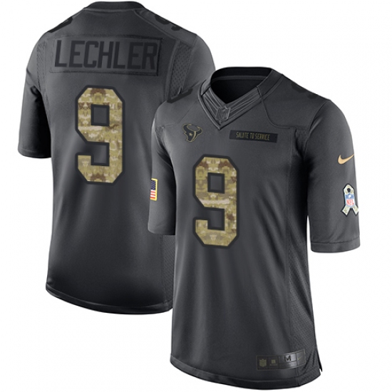 Youth Nike Houston Texans 9 Shane Lechler Limited Black 2016 Salute to Service NFL Jersey