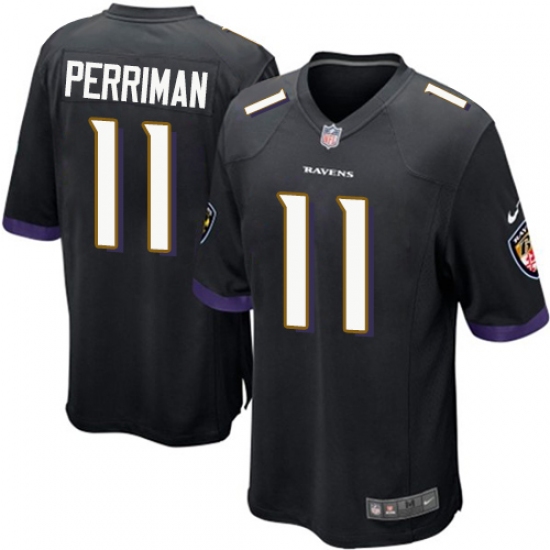 Men's Nike Baltimore Ravens 11 Breshad Perriman Game Black Alternate NFL Jersey