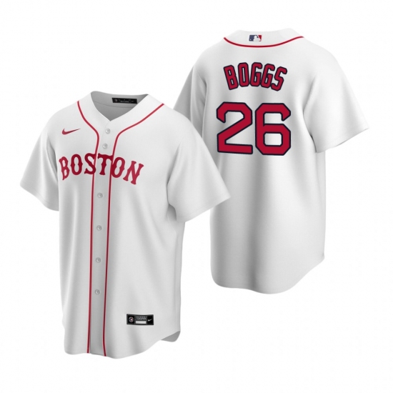 Men's Nike Boston Red Sox 26 Wade Boggs White Alternate Stitched Baseball Jersey