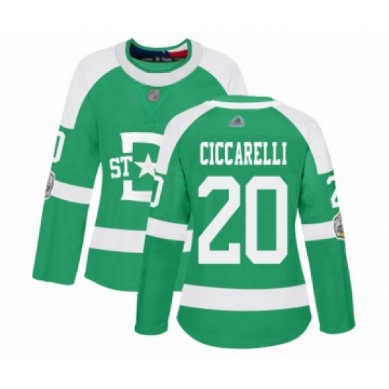 Women's Dallas Stars 20 Dino Ciccarelli Authentic Green 2020 Winter Classic Hockey Jersey